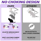 EXPAWLORER Leather Cat Collar for Girl Boy- Adjustable Pet Collar - Image 5