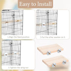 2PCS Bird Perch Platform Flat, 5.9 × 3.14 Inches Bird Cage Platform Birds Perch - Image 4
