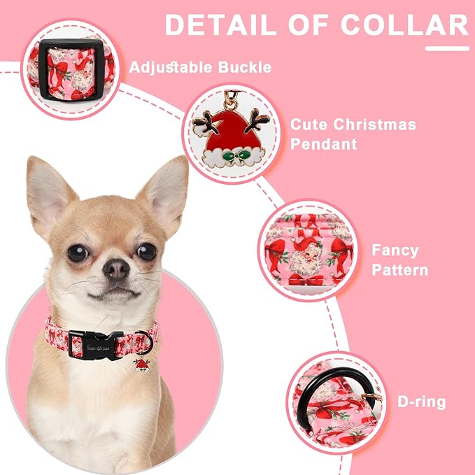 Unique Style Paws Christmas Dog Collar, Lightweight & Adjustable Pet Collar - Image 3