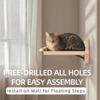 ESPETS Natural Solid Wood Cat Wall Floating Steps Set of 3 - Image 5