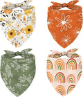 Whaline 4Pcs Boho Pet Bandanas Spring Daisy Dog Scarf Washable Adjustable by Whaline