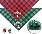 Christmas Dog Bandanas 2PCS-Small, Classic Plaid Triangle Holiday Scarf - Image 3