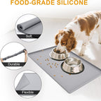 Mofason Pet Food Mat Waterproof Dog Mat 24”x16” Large – 0.5” inch Raised Edge - Image 4