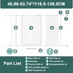40.55" Tall, 45.86-53.74 Inch Wide, 1.37" Ultra Narrow Spacing Dog Pet Baby - Image 6