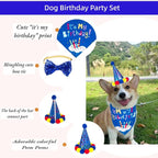 Pet Birthday Party Set, Dogs Bandana and Dog Birthday Hat - Image 3
