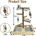 Tfwadmx Bird Perch Natural Wood Stand Toy Parrot Play Stand Platform Bird Cage - Image 3