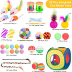Retro Shaw 33Pcs Cat Toys for Indoor Cats Kitten, Collapsible Play Tunnel - Image 2
