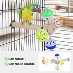 Bird Stand Perch Toy with Rotating Balls, Bird Toys - Image 3