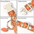 DOGWONG Fall Pumpkin Dog Collar- Cute Daisy Pumpkin Dog Collars Adjustable - Image 3