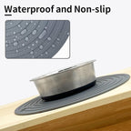 Fhiny 3PCS Silicone Pet Food Mat, 9.5" Round Waterproof Non-Slip Dog Cat Bowl - Image 2