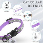 Cat Collar Breakaway with QR Code Name Tag, Reflective Kitten Collars with Bell - Image 7