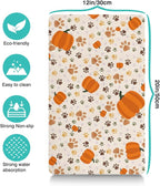 Fall Pumpkin Dog Food & Water Mat, Paw Prints Autumn Pet Feeding Mat - Image 4