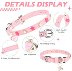 EXPAWLORER Leather Cat Collar for Girl Boy- Adjustable Pet Collar - Image 3