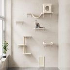 6-in-1 Cat Wall Shelves, Wooden Climbing Wall - Image 5