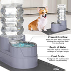 RIZZARI Large Water Dispenser for Dogs: 8L Gravity Gray Automatic Stainless - Image 5