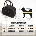 Dog Carrier, Cat Carrier, Pet Carrier, Foldable Premium PU Leather Dog Purse - Image 5