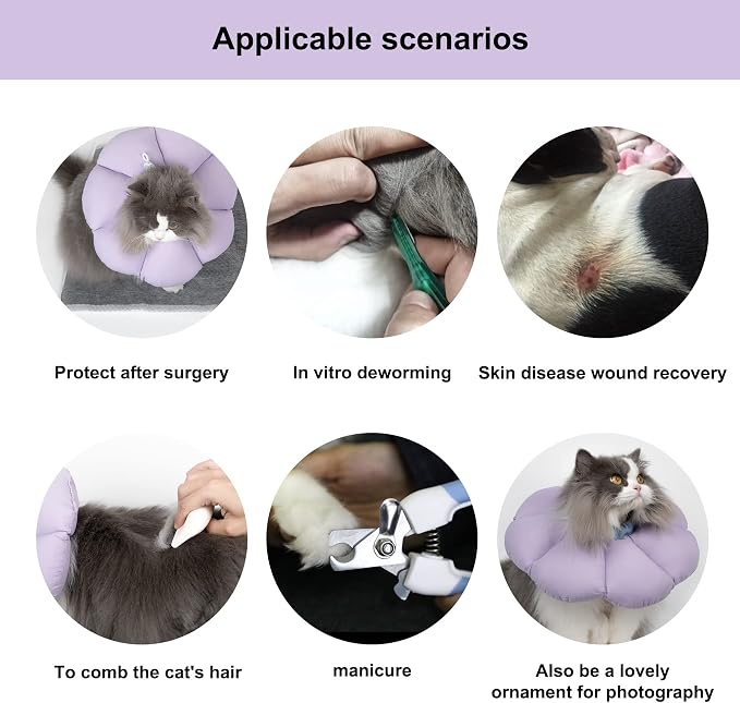 Cat Cone Collar, Cute Waterproof Cat Recovery Collar, Anti-Bite Lick Wound - Image 4