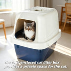 Large sifting Hooded Enclosed cat Litter Box, semi-Closed pet Litter Container - Image 3