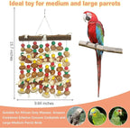 PINVNBY Large Parrot Toys Natural Nuts Corn Cob Wooden Chewing Tearing Toy - Image 3