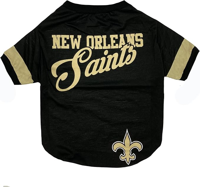 NFL New Orleans Saints T-Shirt for Dogs & Cats, Large. Football Dog Shirt for by PETSFIRST