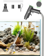 AQQA Aquarium Gravel Cleaner, 4-in-1 Upgrade Suction Power Manual Fish Tank by AQQA