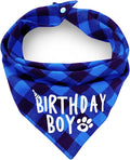 Plaid Dog Bandana with Button, Dual Layer Soft Cotton Triangle Dog Scarf by ZIRVYIR
