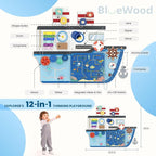 BlueWood Wooden Wall Busy Board Panels, Toddler Learning Activity Center - Image 2