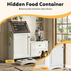 Dog Food Feeding Station with Storage, Pet Food Storage Cabinet with Bowls and - Image 6