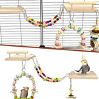5-in-1 Parakeet Toys Set: Detachable Bird Playground - Image 4