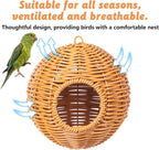 BNOSDM Rattan Bird Nest Parrot Nesting House Parakeet Nesting Soft Lovebird - Image 6