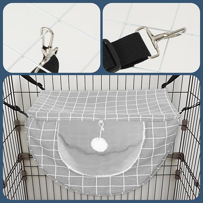 2Pcs Cat Hammock for Cage, Double Layer Cat Hanging Hammock for Cage, Soft - Image 5