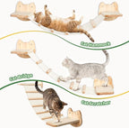 Cat Wall Shelves and Hammock Set, Cat Bridge Wall-Mounted - Image 4