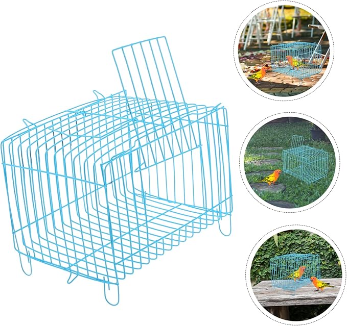 Milisten Portable Bird Carrier Travel Cage Lightweight Handheld Wire Cage - Image 3