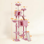 Yaheetech Cat Tree, 82.5in Super Tall Tower w/Cute Top Perches, Scratching Posts - Image 2