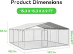 15'x15' Large Outdoor Dog Kennel, Heavy Duty Dog Enclosure - Image 6