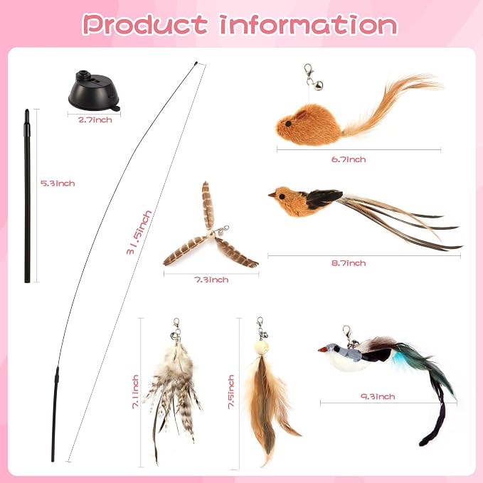 Interactive Bird Simulation Cat Toy Set, Cat Wand Toys, Wand Self-Holding - Image 6