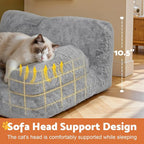 Gimars Upgrade Large Cat Bed for Indoor Cats -Added 10% More Stuff Sponge - Image 5