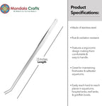 Mandala Crafts 15 Inches Silver Stainless Steel Curved Aquarium Tweezers - Image 3
