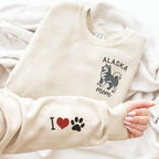 VIOLAVA Custom Cat Embroidered Christmas Sweatshirt – Personalized Pet Name - Image 2
