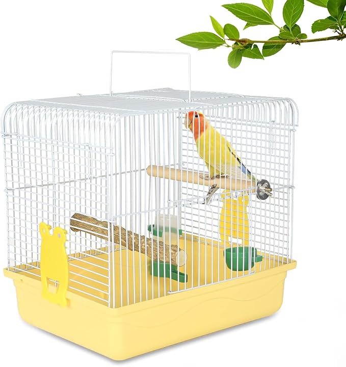 Small Bird Cage, Lightweight for Parakeets, Hanging for Parrot, Travel for by COKUUCO
