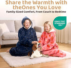 Mewaii Wearable Blanket Hoodie for Adults, Warm Sherpa & Soft Flannel Long - Image 3