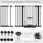 37 Inch Tall Baby Gate with Cat Door, Adjustable 29.55" and -46.06", Auto Close - Image 2