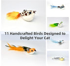 11 PCS Multi-Functional Cat Toy Replacement Heads – Realistic Handmade Bird - Image 3