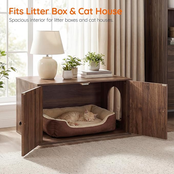 HOOBRO Cat Litter Box Enclosure, Hidden Litter Box Furniture - Image 3