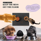 AVERYDAY 100% Waterproof Thicker Silicone Dog Food Mat, 0.63'' Raised Edge Bowl - Image 2