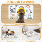 Cats Dog Food Mat, Cute Fun Absorbent Pet Feeding Mat - Image 7