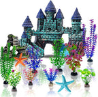 13 Pieces Aquarium Decorations Kit, Fish Tank Decorations Set Small Resin by Mechpia