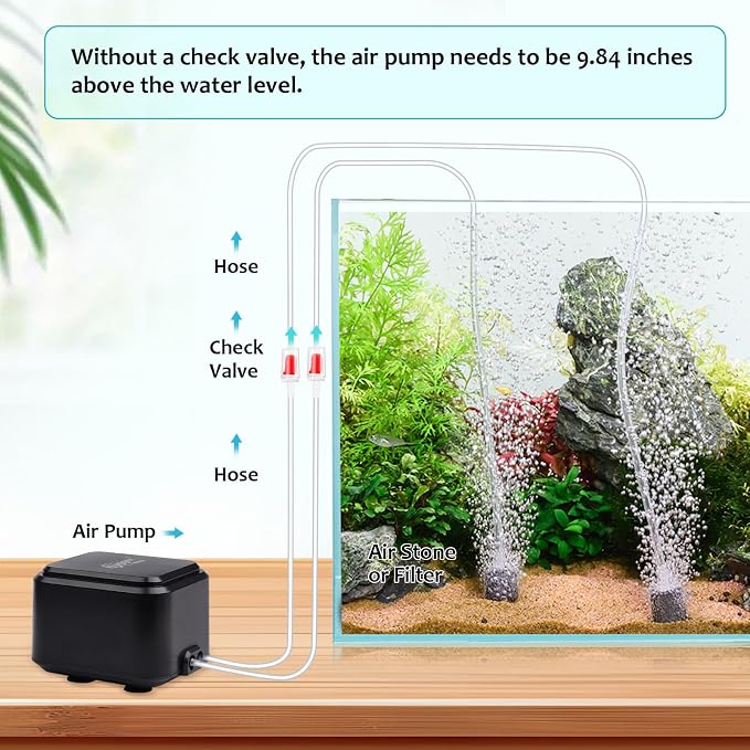 hygger Quiet <30dB Aquarium Air Pump, Adjustable Low Decibel Oxygen Fish Tank - Image 5