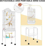62-inch Metal Bird Cage: Spacious Bird Cage - Image 4