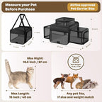 Top and 2 Sides Expandable Cat Carrier 17x11x11, TSA Airline Approved Dog - Image 4